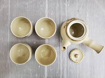 Amazon.co.jp: 薩摩焼 白薩摩 大辻朝日堂 茶器セット 急須 湯呑